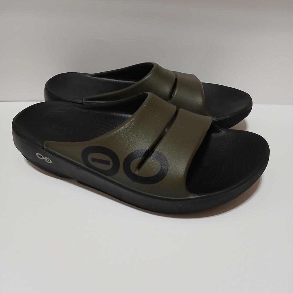 Oofos OOahh Sport Unisex Slide Sandal Tactical Green Mens 5 Womens 7 EU 38